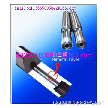 China Bimetallic Conical Twin Screw And Barrel 